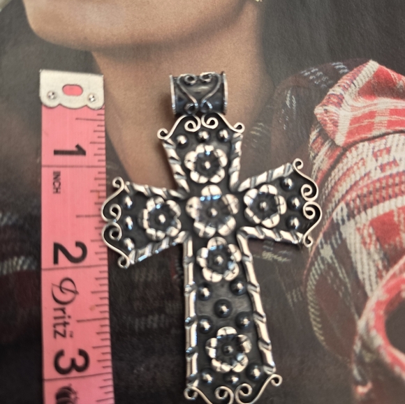 Sterling Silver TAXCO Cross Pendant (Heavy) - Picture 15 of 16